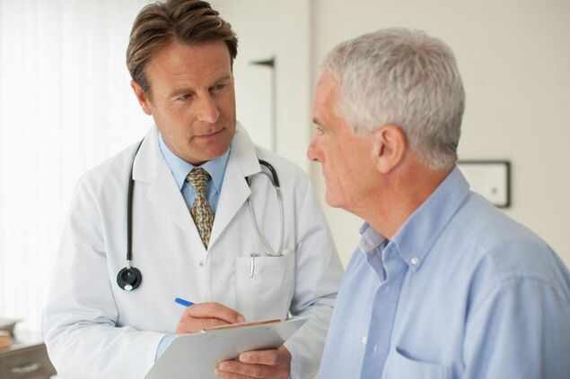 Man with prostatitis at the urologist's appointment